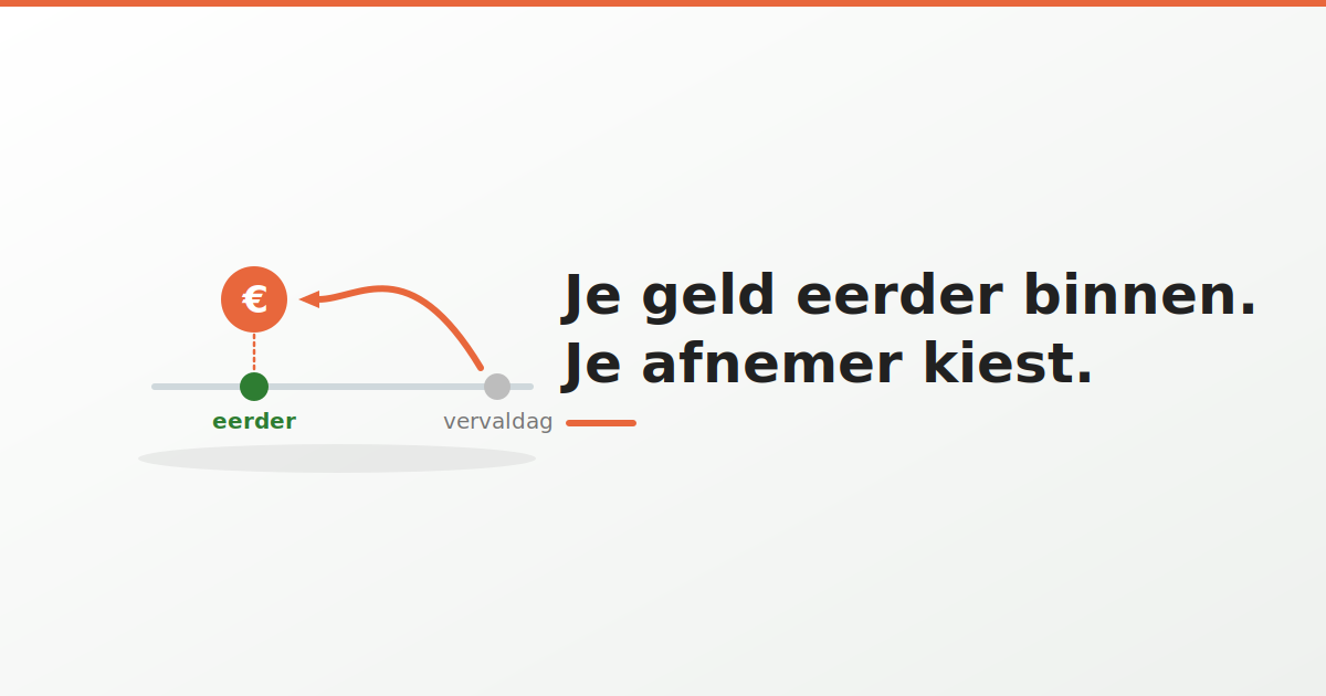 Illustratie bij: Je geld eerder binnen — je afnemer kiest zelf